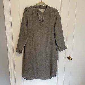NWOT French Boyfriend shirt dress in Natural Stripe - M/L